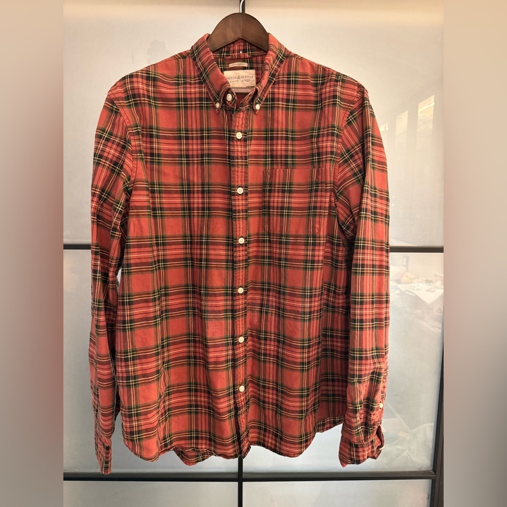 Denim & Supply Ralph Lauren Men's Red Plaid Shirt